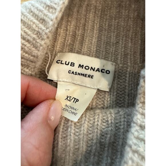 Club Monaco Selska ribbed mock neck minimalist Cashmere Sweater women’s Size XS - Picture 3 of 4